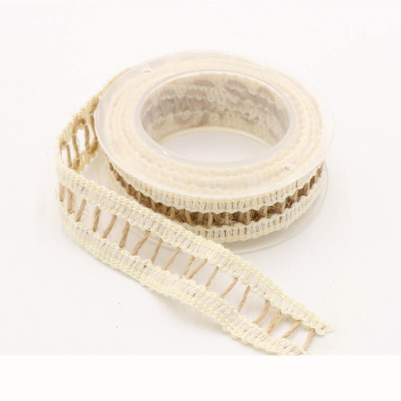 Ruban corde en dentelle et toile de Jute 2 Yards | Ruban bricolage pour Bouquet emballage artisanat décoration Scrapbooking, cordes tressées en lin, Jute: 10