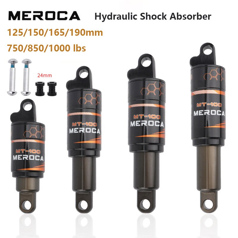 MTB road bike electric scooter E-bike Rear Shock Absorber 125mm 150mm 165mm 190mm RE 750/850/1000LBS Soft Adjustable Suspension