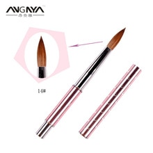 ANGNYA-pincel Kolinsky de acrílico para decoración de uñas, pincel de Marta Kolinsky para decoración de uñas, 1 unidad, #2 #4 #6 #8 #10 #12 #14 #16 #18 #20 #22