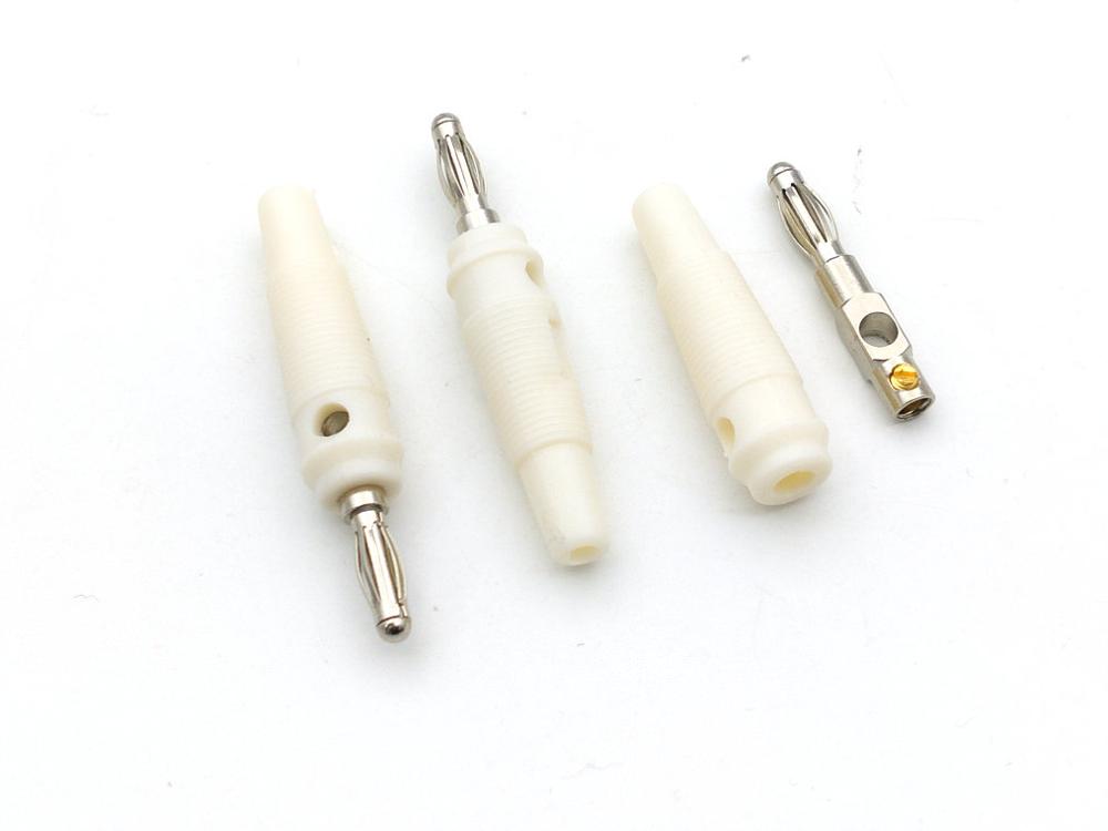 100 stuks witte 4mm bananenstekkers