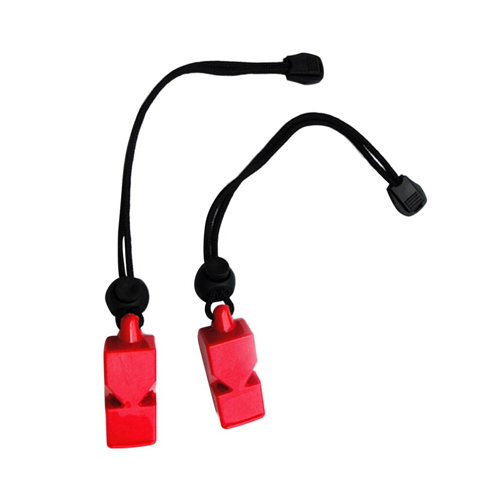 2 Pieces Safety Whistle Lanyard for Emergency Diving Water Sports: Red