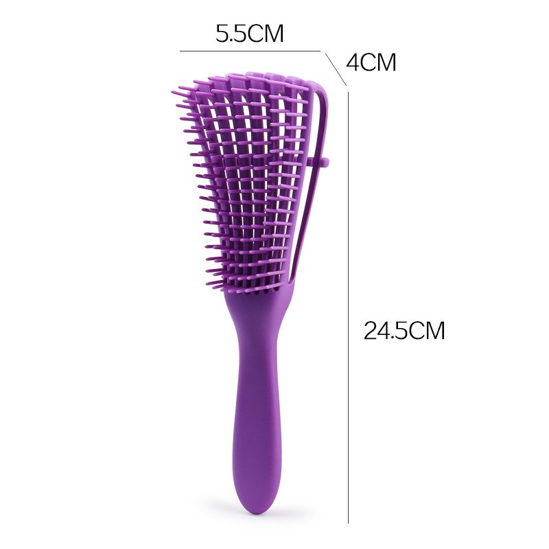 1 pz spazzola districante per capelli ricci antiscivolo in gomma polpo spazzola per capelli pettine spazzole per massaggio del cuoio capelluto accessori per il bagno: Viola