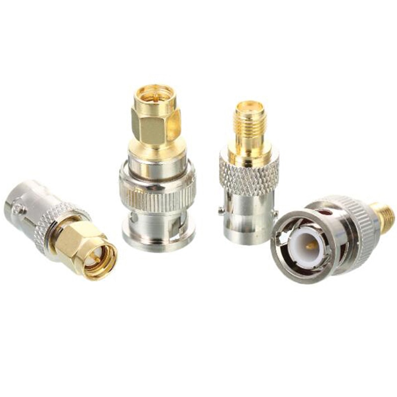 4 stk bnc til sma-kontakter type hann-hunn rf-kontaktadapter testkonvertersettsett