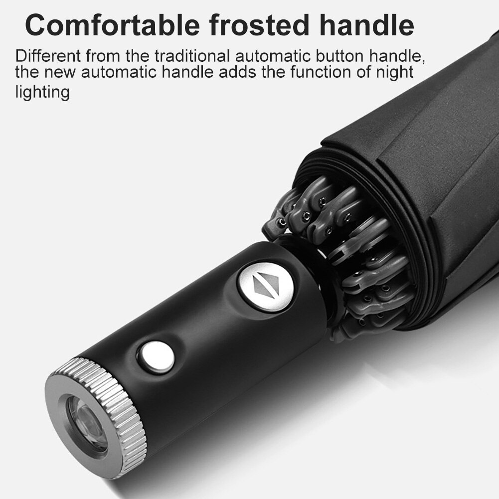 SALES! Portable Folding Waterproof Reflective Edge LED Light Sun Block Umbrella Parasol