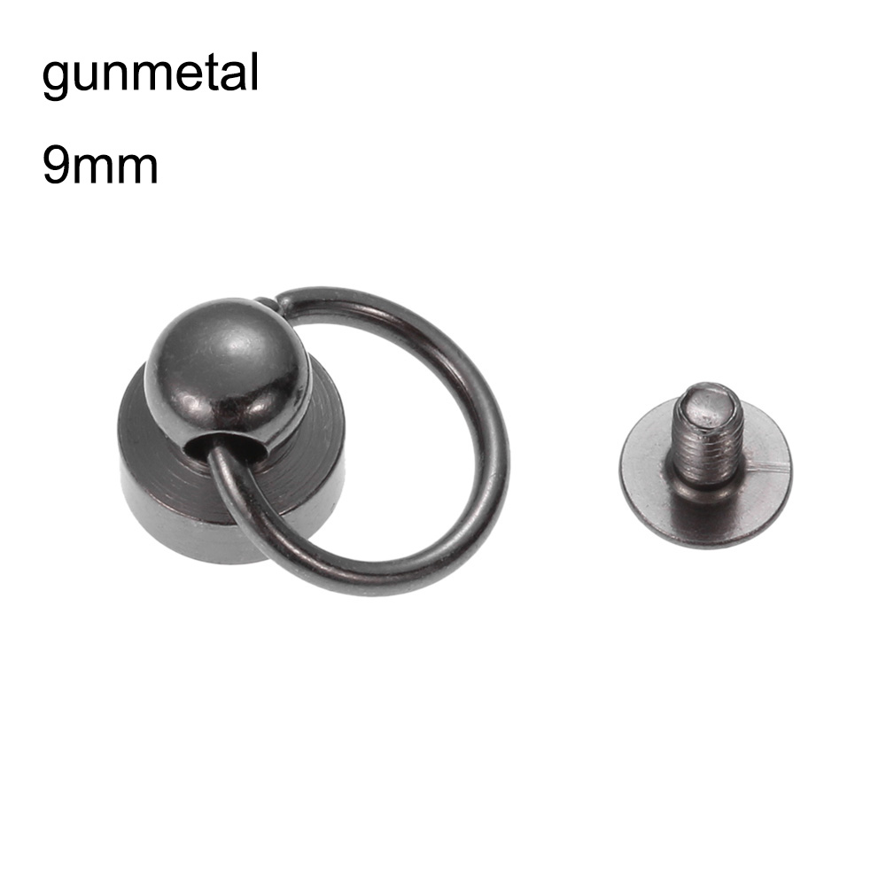 Heet Verkoop 10 Stuks Messing Klinknagel Studs Schroef Terug Ronde Ring Hoofd Leathercraft Onderdelen Kleding/Tas/Schoenen Messing nail Diy Garment Klinknagels: 9mm-gunmetal