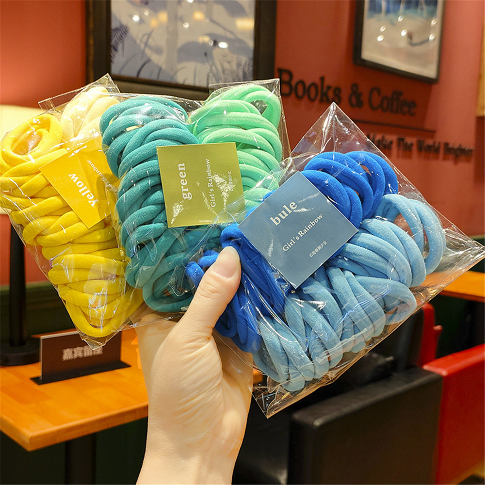 50/100 Uds nuevas mujeres niñas colores caramelo Nylon básico Scrunchie lazo para el cabello Cola de Caballo sujetar bandas de goma para el cabello accesorios para el cabello de