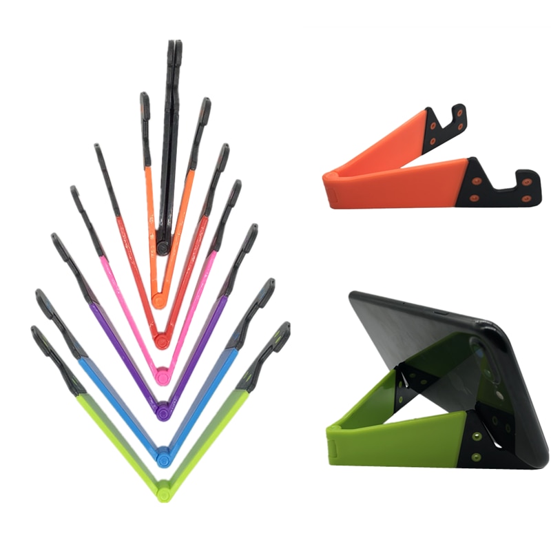 Bsliufang universal v-em forma de suporte do telefone celular móvel para smartphone & tablet ajustável plástico dobrável suporte portátil