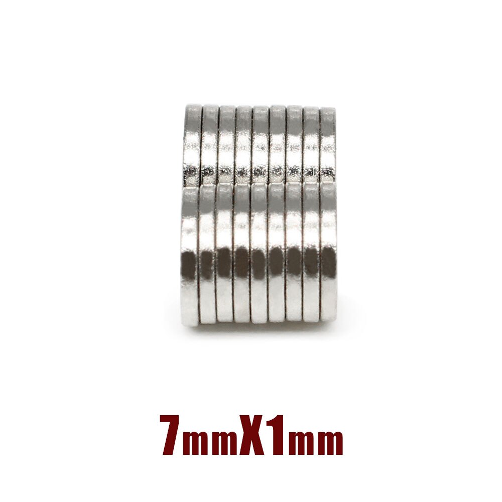 50/100/200/300/500/1000Pcs 7X1 Mm Dunne Plaat N35 Neodymium magneet Disc Krachtige Magneten Ronde 7X1 Mm Permanente Magneet 7Mm * 1 Mm