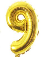 17 inches 40cm balloon Aluminum balloon Birthday party supplies Gold silver balloon Number balloon Gold figures: 9