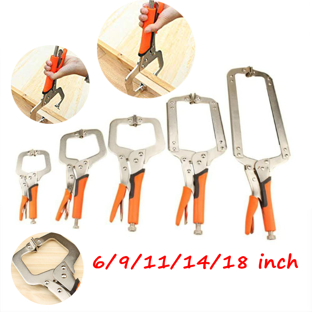 C-typ skruvstäd grepp träbearbetning ansikte klämmor 6/9/11/14/18- tum skåp grepp låstång multifunktion stål
