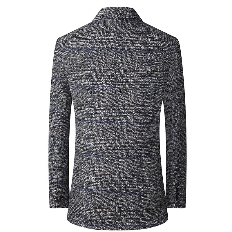 Mens Khaki Blazer Jackets Casual Dress Long Suit Jacket M-3XL Men Clothing Costume Homme