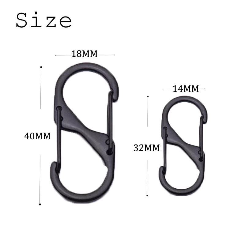 10Pcs S Shape Metal Buckle Dual Spring Keychain Clip 2 Opening Snap Hook Durable Clip Key Chain Hook for Camping Fishing Hiking