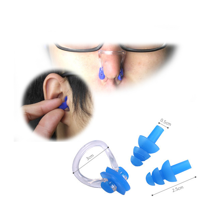 Speelgoed Sport Zwemmen Essentiële Tool Zachte Siliconen Zwemmen Nose Clips + 2 Oordoppen Oordoppen Gear Zwembad Accessoires Water Sport