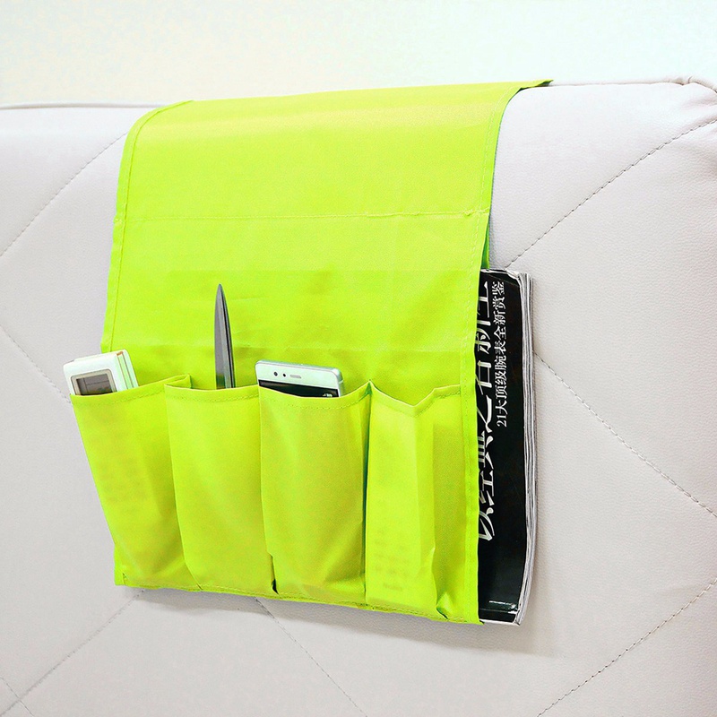 Multifunktionale Polyester 4 Taschen Lagerung Tasche Sessel Couch Sofa Nacht Fernbedienung Magazin Lagerung Inhaber Organizer: Grün