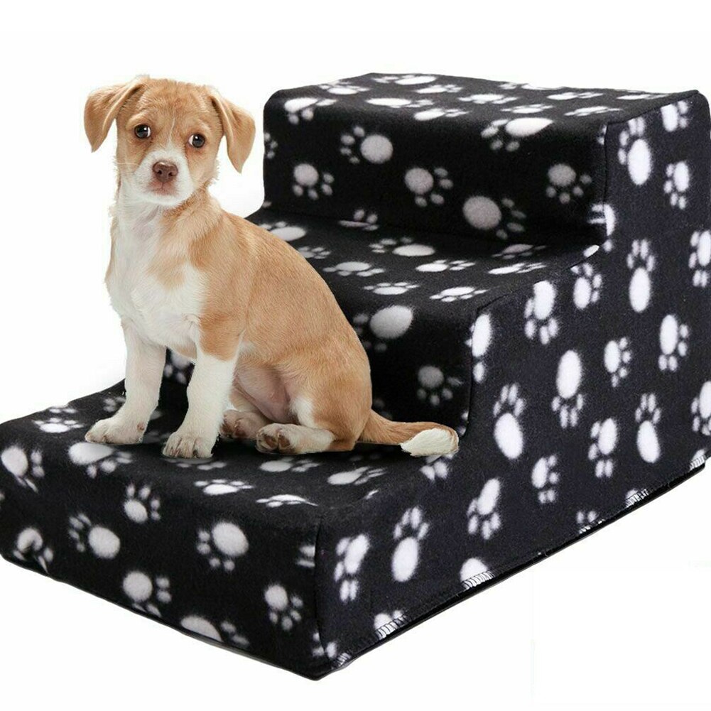 Pet Dog Climbing Ladder Dog House 3 Steps Stairs Ramp Anti-slip Removable Stabilization And Safety Stairs Easy to Carry Around