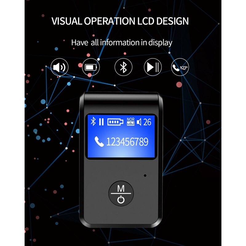 Bluetooth Transmitter Receiver Two In One Support TF Playback For Mobile Phone Computer TV Car Audio