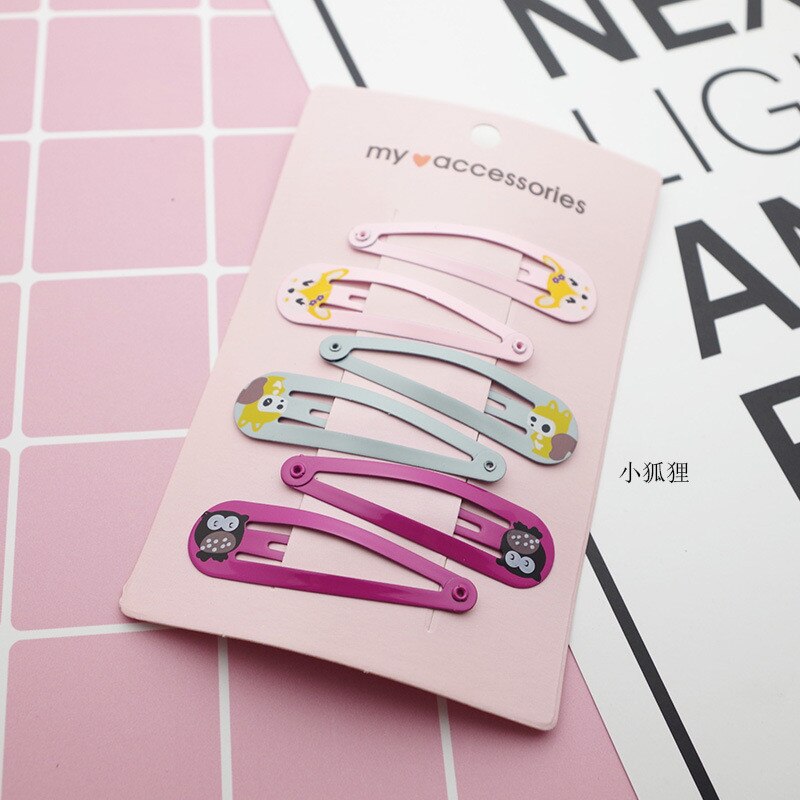 6PCS Neue Nette Cartoon Metall Druck Farbe Tier Baby BB Clips Kinder Headwear Kinder Zubehör Mädchen Haarnadeln Haar Clip: 7