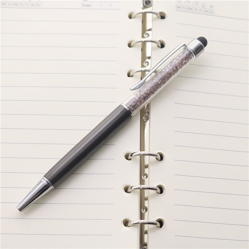 10 stücke Kreative Stylus Touch Pen kristall 0,7mm Kugelschreiber für Schreiben Schreibwaren Büro Schule Schwarz refill 2 in einem