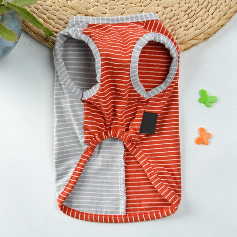 Hond Puppy Zomer Gestreepte Vesten Zomer Huisdier Katten Cactus Decor Kleding Patchwork T-Shirts Voor Chihuahua Teddy