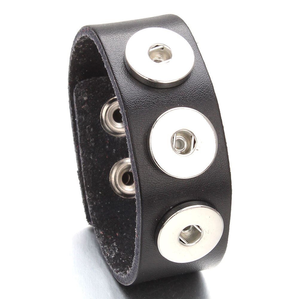 3- knops armband met drukknopen van leer voor vrouwen, wikkelarmband met bedel, boho, bohemian armbanden, armband voor vrouwen, sieraden  zg510: Zg510- zwarte