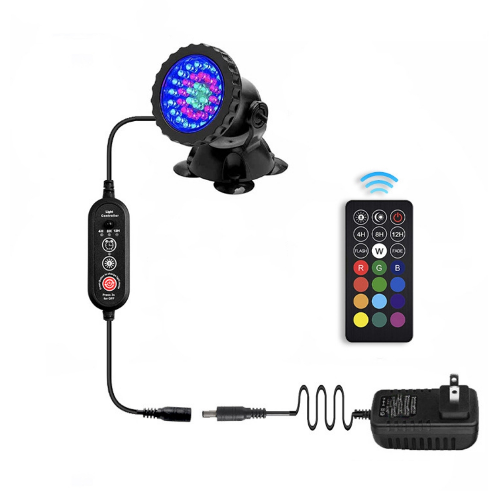 36LEDs RGB Underwater Spotlight 12V IP68 Waterproof Fountain Fish Tank Swimming Pool Pond Aquarium Garden Lamps: WHITE / AU Plug