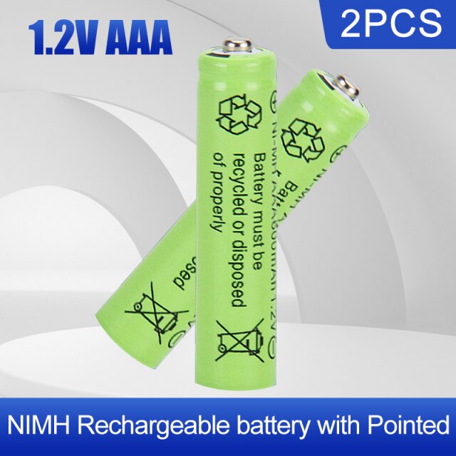 1-4PCS 1.2V 600mAh AAA Ni-MH Rechargeable Battery For Camera LED Light Toy MP3 Shaver Remote Control Replace Lithium Battery 3A: 2PCS