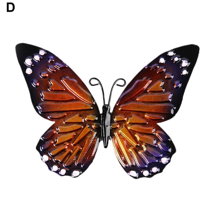 Escultura de decoración de mariposa de Metal 3D, decoración de ventana de pared para jardín al aire libre, miniaturas de animales, ilustraciones, patrón impreso: D