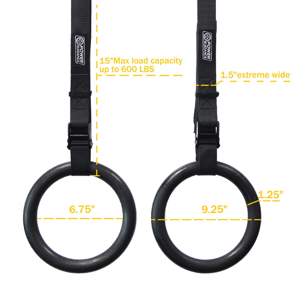 32mm abs gymnastikringe pull-ups træning fitness crossfit gym ringe træning muskel justerbare spænder stropper
