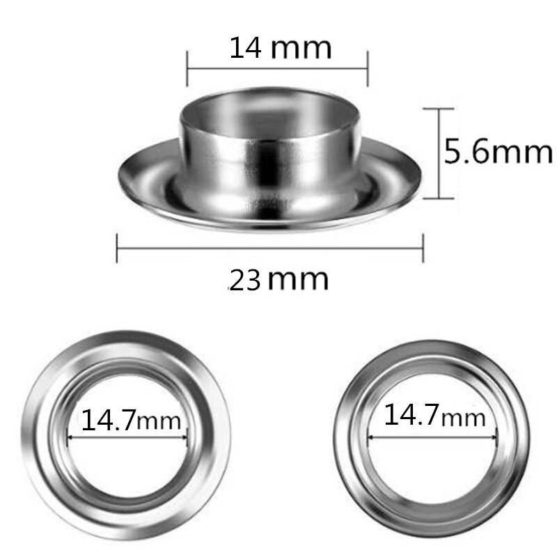 100 zestawów 14mm średnica wewnętrzna miedzi oczko podkładka metal srebrny 3 sztuka zestaw tłoczenia skórzane narzędzia rzemieślnicze i schowek
