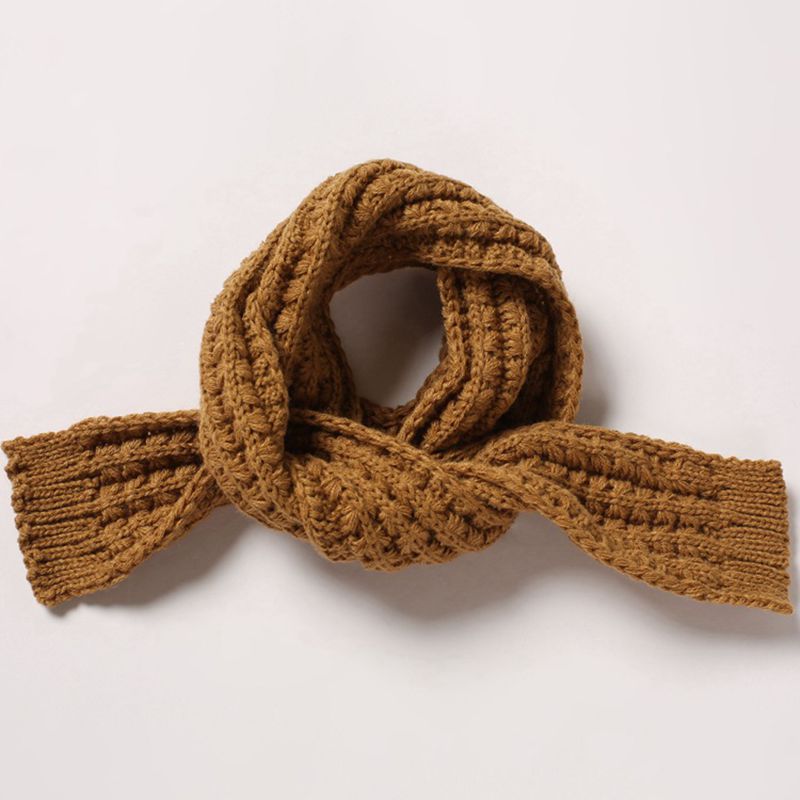 Sciarpa per bambini autunno inverno sciarpe per bambina all&#39;uncinetto tinta unita sciarpe per bambini scaldacollo per bambini calde a maglia all&#39;aperto accessori per bambini: camel