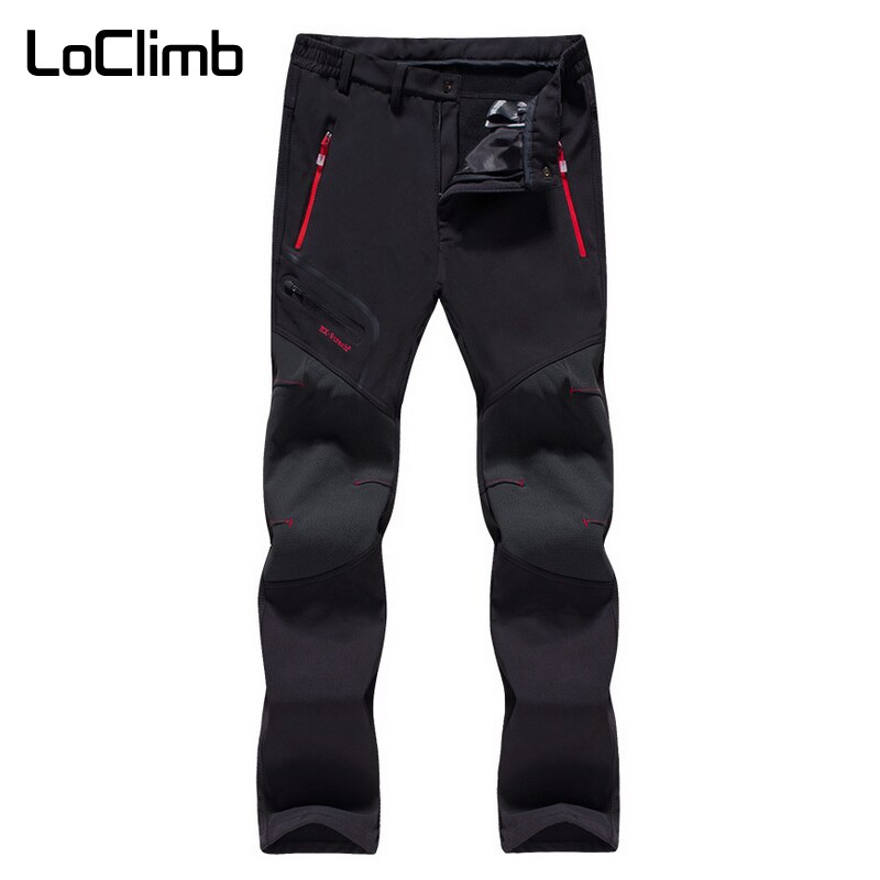 LoClimb-pantalones de senderismo para mujer, ropa de acampada, de invierno, impermeable, con forro polar, Softshell, Trekking al aire libre, AW152, 5XL