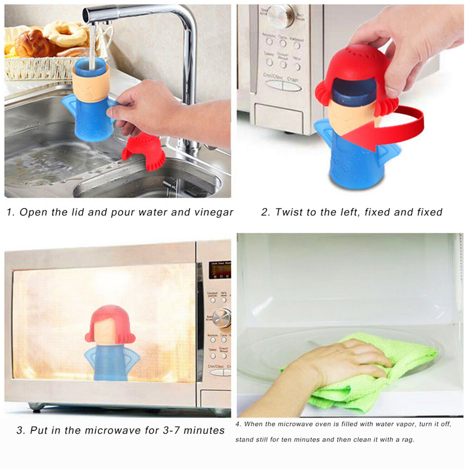 Angry Mom Mama Microwave Cleaner Easily Cleans Microwave Oven Steam Cleaner Appliances for The Kitchen Refrigerator cleaning
