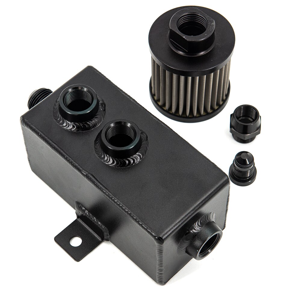 Universal Auto 1L Aluminum Oil Catch Can Tank Fuel Tank With Breather &amp; Filter Drain