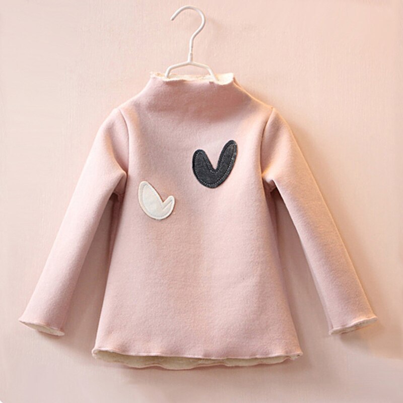 Winter Baby Meisjes Lange mouwen O-hals Liefde Hart T-shirt Dieptepunt Shirt Katoen kinderen Lange mouwen t-shirt