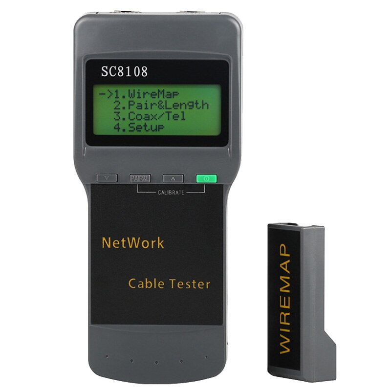 SC8108 Network Cable Tester Multifunctional Portable LCD Sn Network Cable Tester for RJ45 Cat5, Cat6, 5E, 6E: Default Title