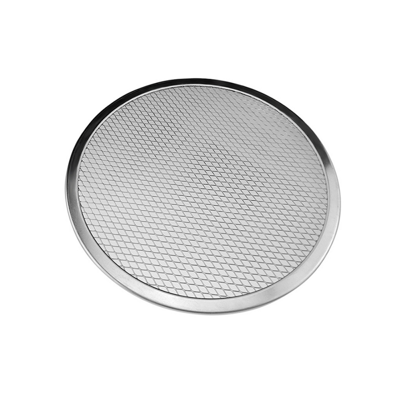Moule à Pizza en aluminium, maille métallique résistante à la rouille, d'oeillet, maille creuse pour tarte, cuisson, fournitures ménagères pour les cuisines: Gris clair