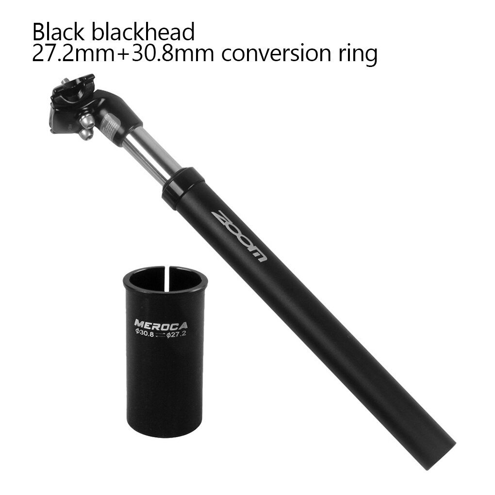 Bike Suspension Seatpost Frosted Bike Saddle Tube Shock Absorb Metal Saddle Post Aluminum Alloy Bicycle Replacement Parts: 30.8mm Ring Black