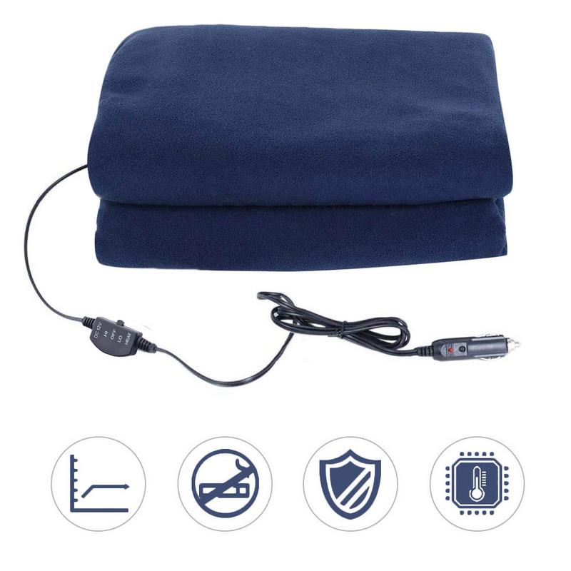 12V Car Winter Navy Blue Polar Fleece Constant Temperature Heating Blanket Car Electric Blanket Cover Pad Mat 3 Model