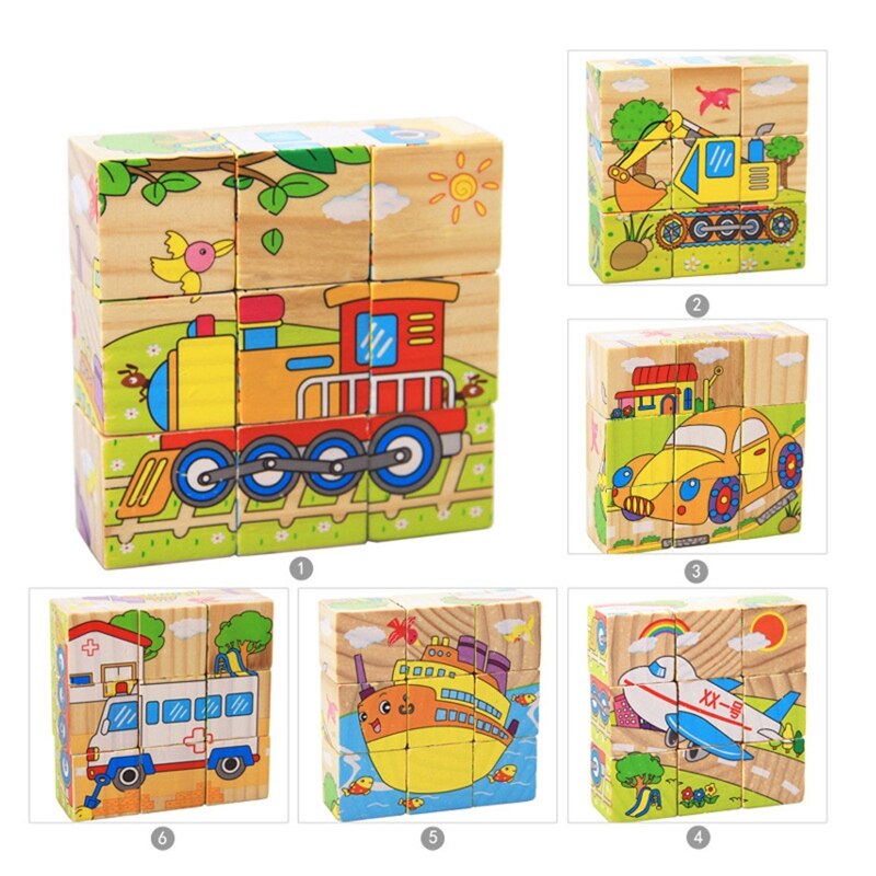 Cute Cartoon Puzzles Toy 3D Building Blocks Children's Education Teaching Aids