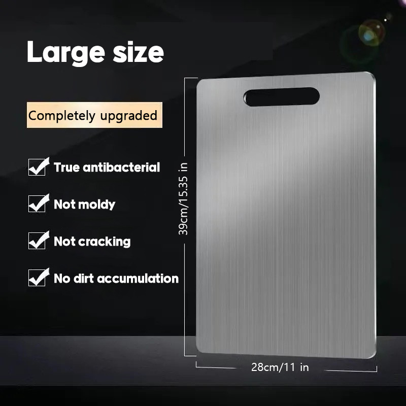 316 Stainless Steel Panel and Chopping Board Kitchen Household Thickened Double Sided Cutting Board Block Kneading Dough Board: Blue