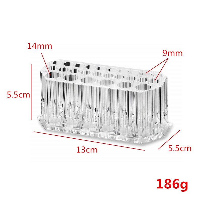 26 reikää meikkisivellin järjestäjä kulmakynät eyeliner pidike kosmetiikka kynäsäilytys teline seisova muovi lasi naisten työpöytä