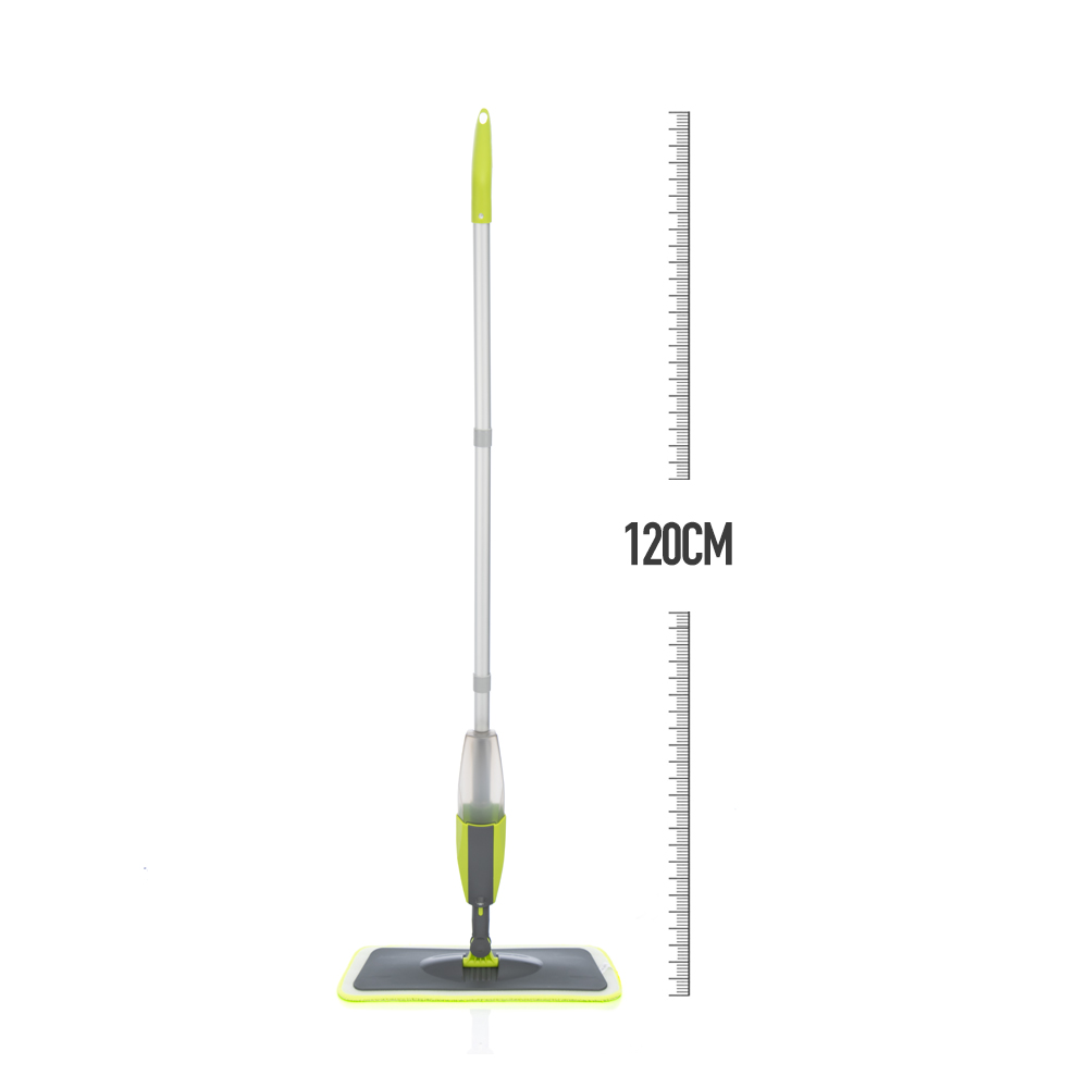 Trapeador de suelo en aerosol con almohadillas de microfibra de repuesto, fregona plana para el hogar, cocina, madera laminada, azulejos de cerámica, Herramientas de limpieza de suelo: Negro