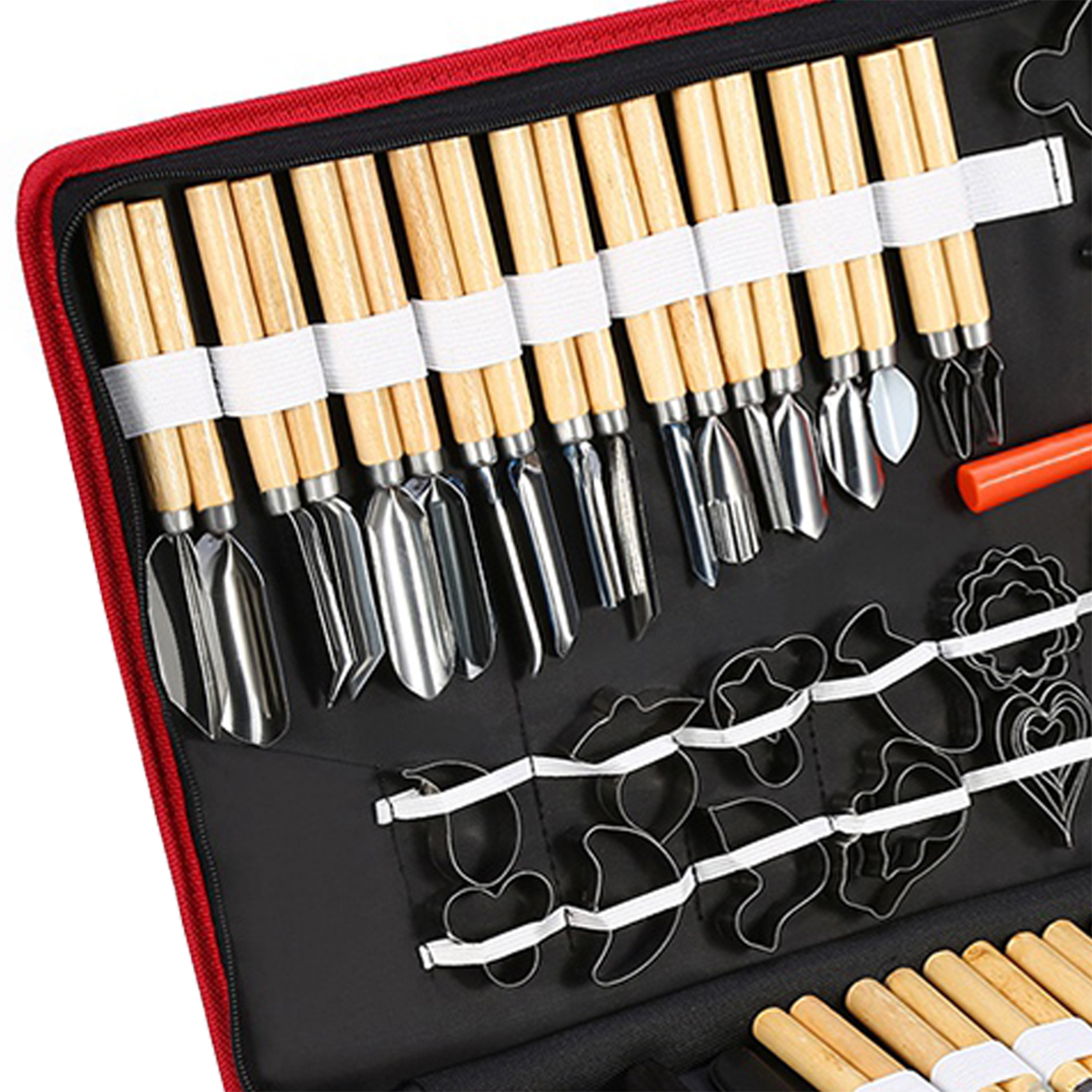 80 -piece food carving peeling tool set, stainless chrome steel garnishing cutting tool for fruits and vegetables