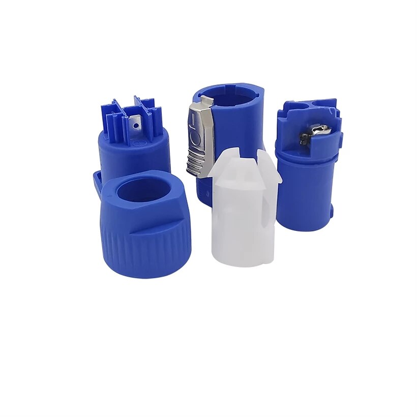 3Pin NAC3FCA NAC3FCB Connector Led Speakon Man Plug Blauw (Input)+ Wit (Output) plug + Vrouwelijke Socket 20A 250V Ac Power Connector