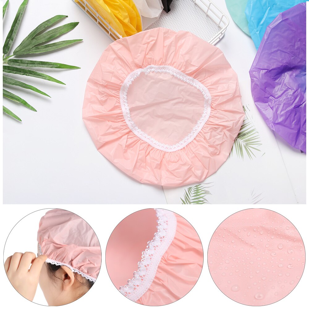 Elastische Badmutsen Hotel Haar Product Waterdichte Douche Cap Keuken Fume Cap Badmutsen Bad Producten Verschillende Effen Kleuren