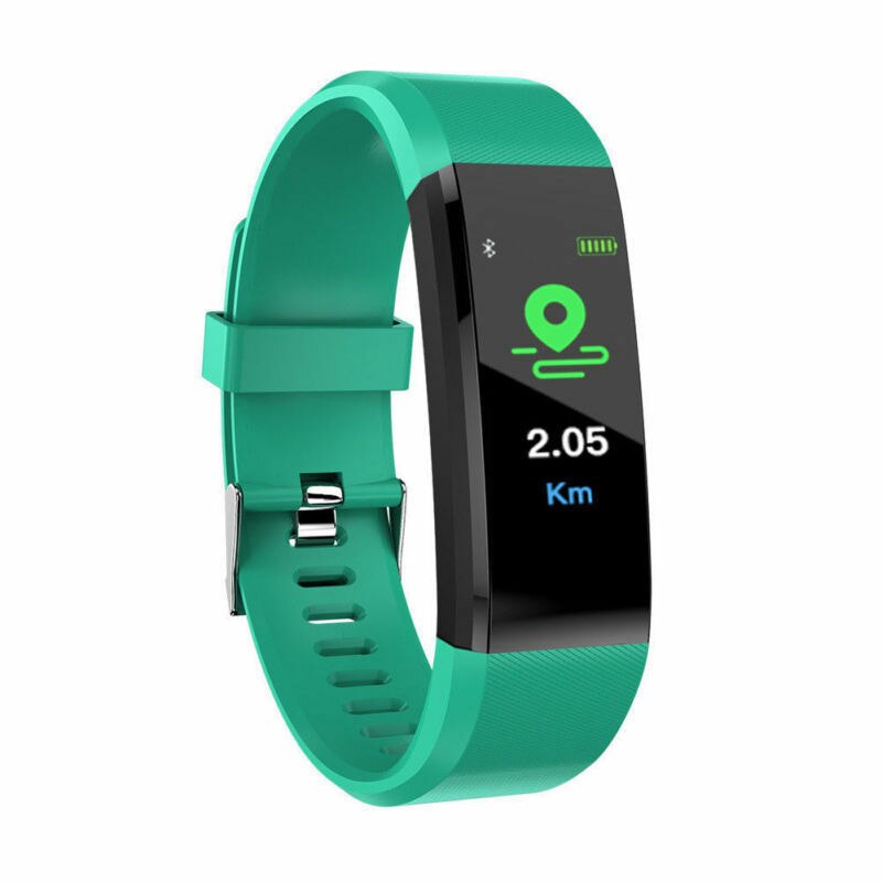 Health Bracelet Heart Rate Blood Pressure Smart Band Fitness Tracker Smartband Wristband for honor Band 3 fit bit Smart Watch: Green