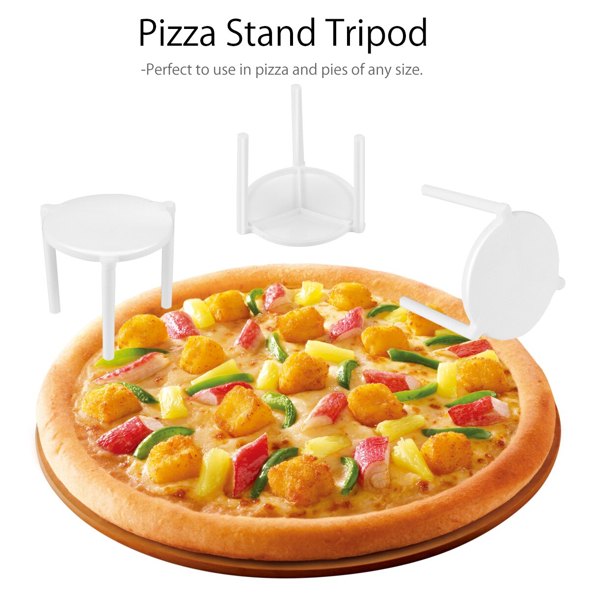 100pcs Pizza Saver Stand White Plastic Tripod Stack for Restaurant Container