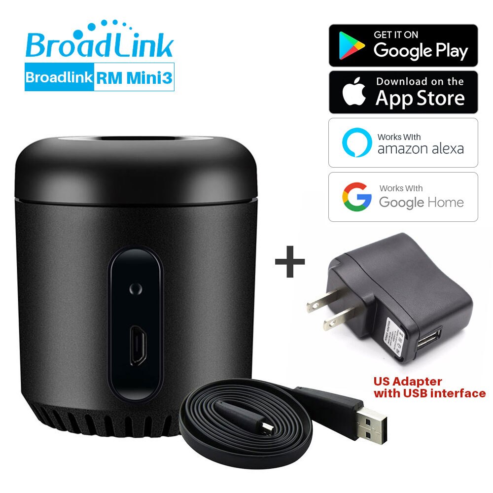 Broadlink rm mini 3 ir fjernbetjening smart home automation smart house app kontrol kompatibel med alexa ok google home mini: Rm mini 3us