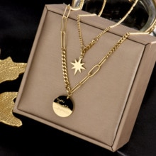 316L acier inoxydable bijoux fins Hip Hop rue les lumières étoiles breloques chaîne ras du cou colliers pendentifs pour femmes hommes