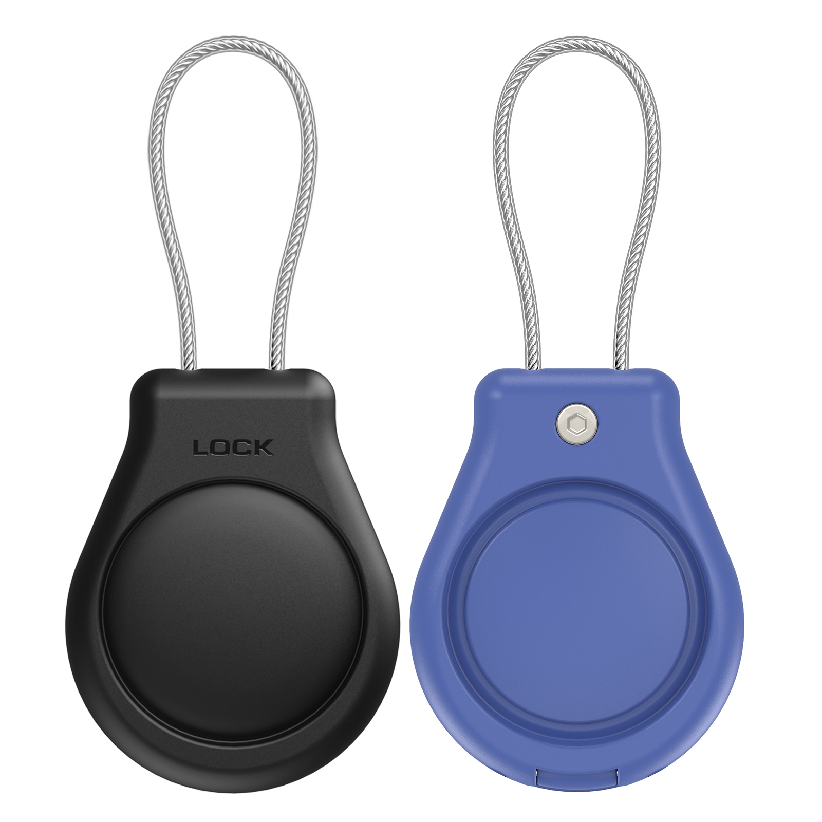 Für Apple AirTags Hülle Schlüsselanhängerhalter mit Drahtkabel 360-Grad-Schutzhülle für Gepäck, Rucksack, Schlüssel, Haustiere, AirTag-Halter